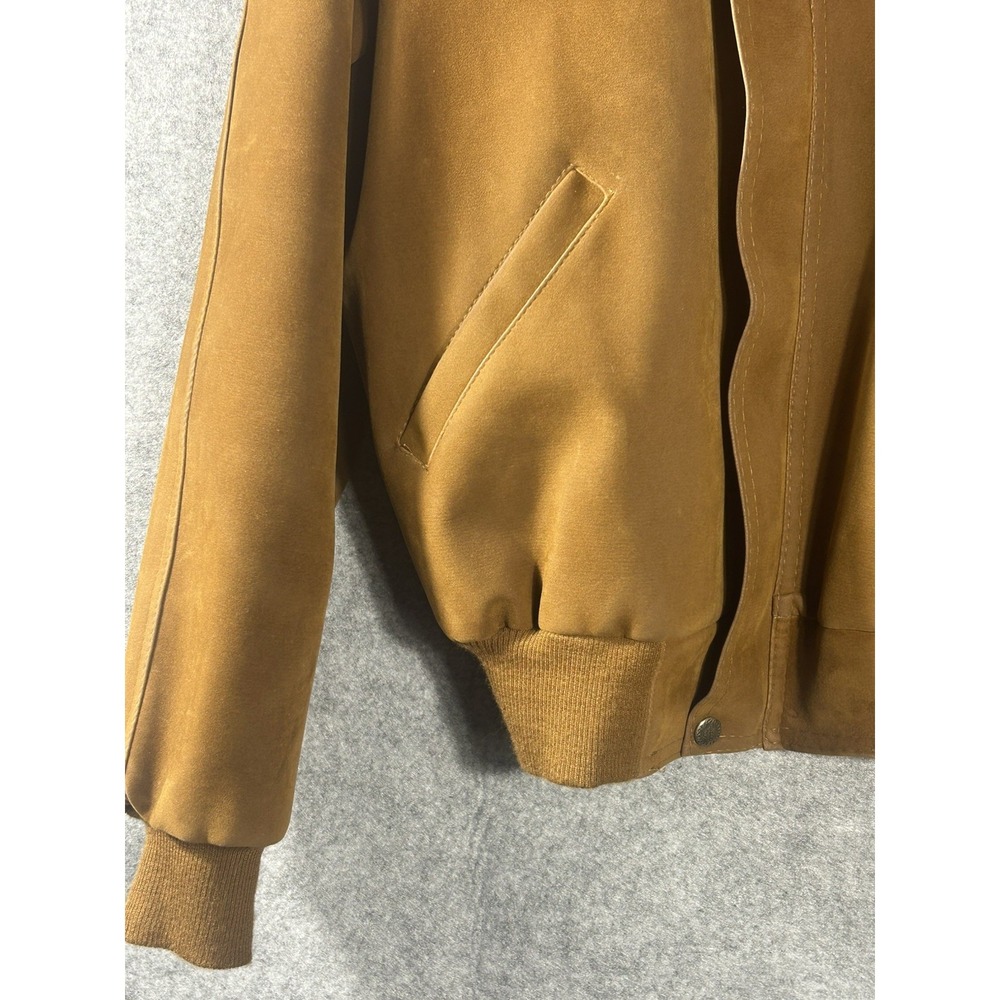 Reportage R.G.A. Made in Italy Tan Suede/Leather Style Bomber Jacket Men's Brown - Picture 4 of 15